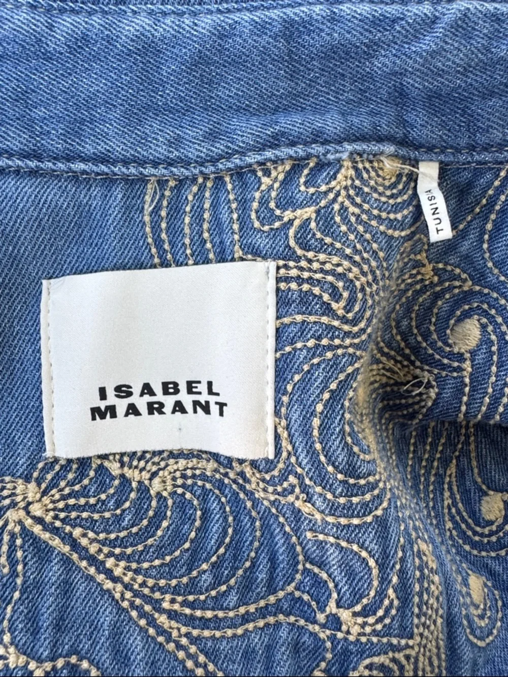 Isabel Marant Imane Embroidered Denim Jumpsuit Size FR 34 (US 2) - Picture 15 of 16